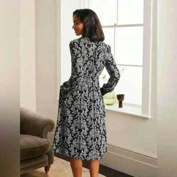 Boden Sylvia Shirt Dress Black Parrot Paradise Novelty Career Classy Twee Size 6 - Picture 2 of 15